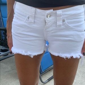 White True Religion Cut Off Shorts Size 26
